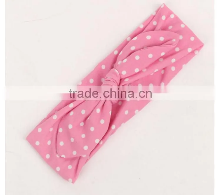 Foreign trade 2016 Tiara children hair rabbit ears with soft dot silk printing baby female baby with milk