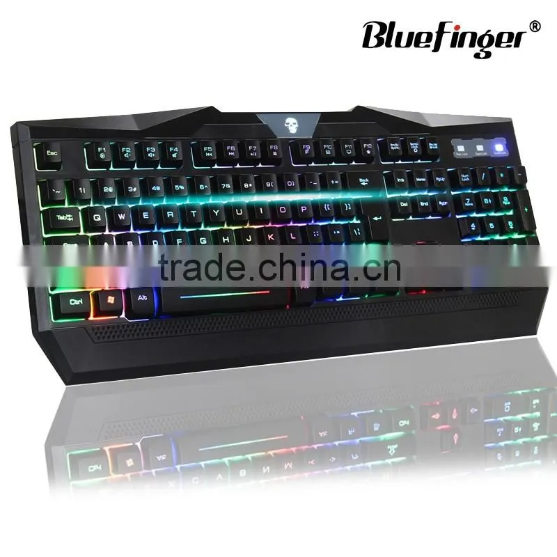 USB White Rainbow LED Illuminated Backlit Gaming Keyboard