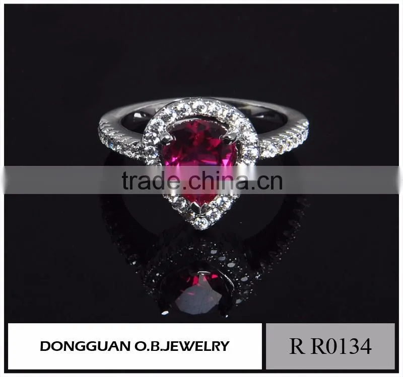 New design fashion single stone pink ring / fashion ring jewelry wholesale