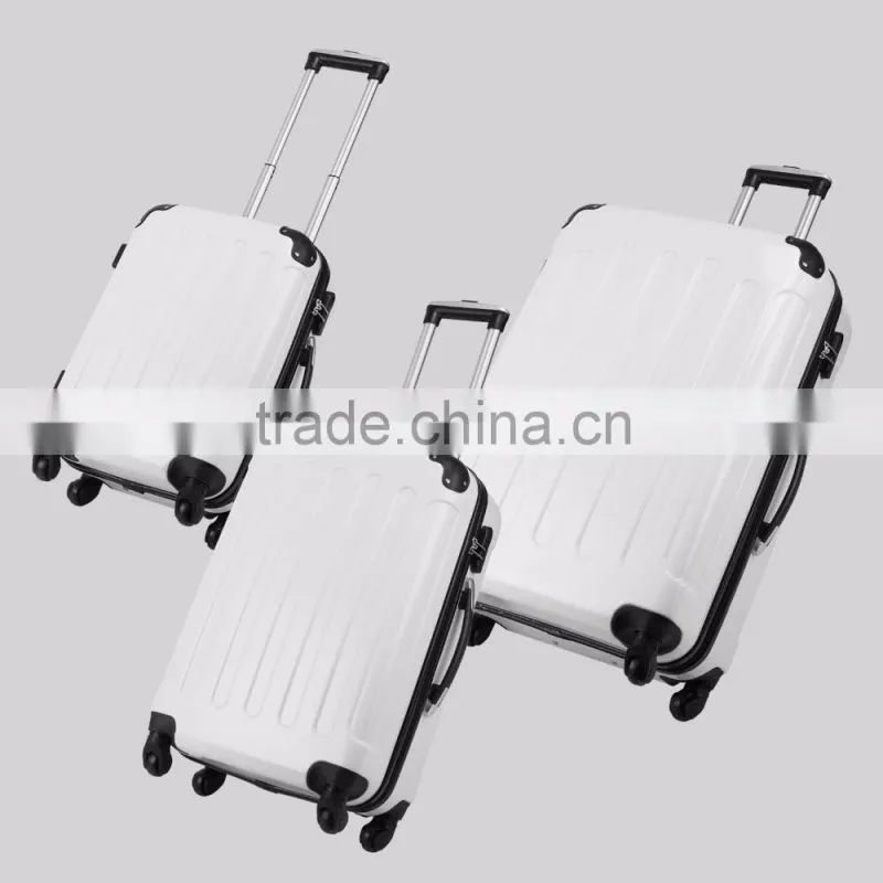 New 3PCS Silver Carry On Luggage Set Trolley Suitcase Travel Bag Spinner ABS PC