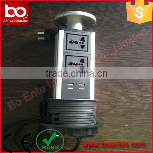 Desktop Kitchen Pop Up Power Socket Outlet with Universal Power Plugs for Office Equipment