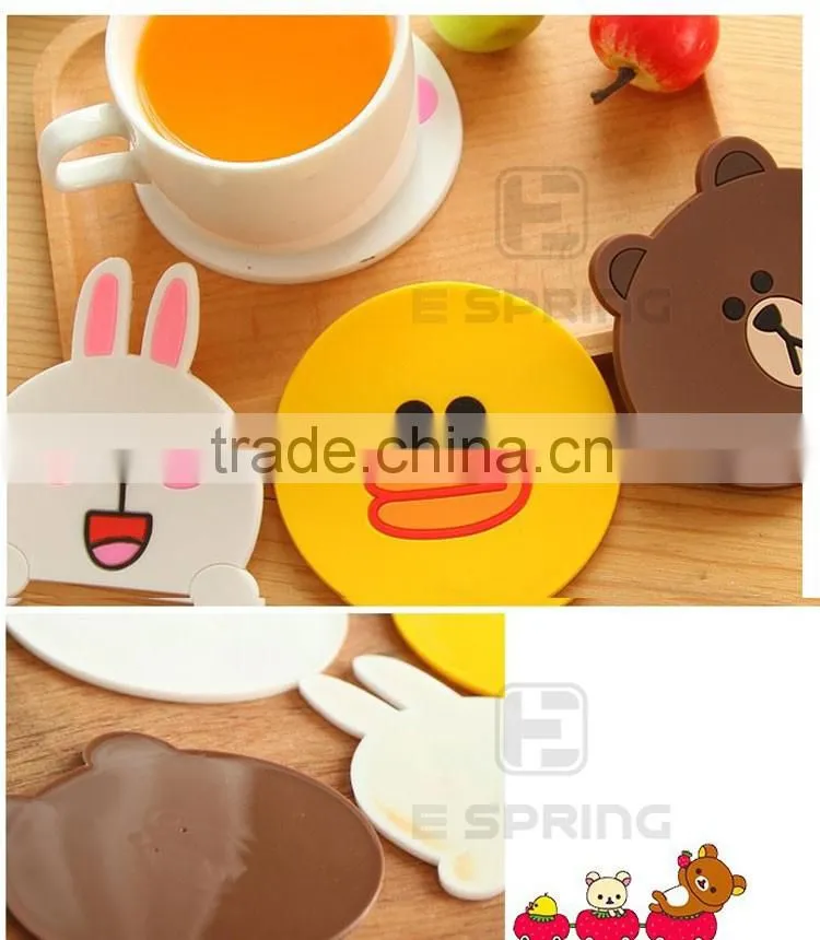 Kitchen Accessories Cute Anime Silicone Coffee Placemat Cartoon Drink Coaster Cup mat
