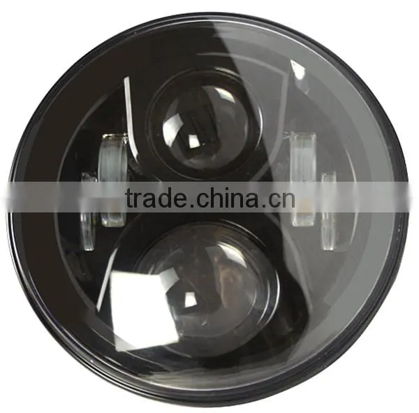 New design DC12-30v 50w 4800LM 7'halo 7inch led round headlight for jeep/harley