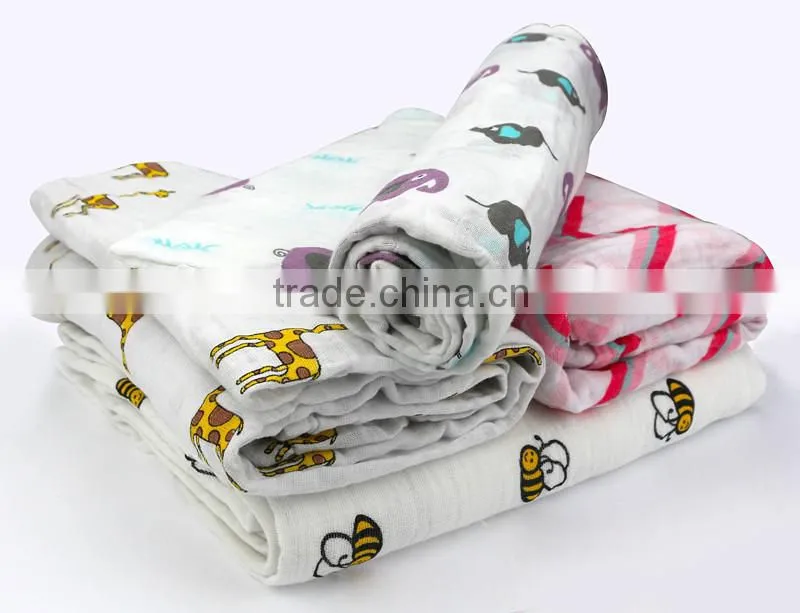 customized pattern baby muslin blanket baby bath towel