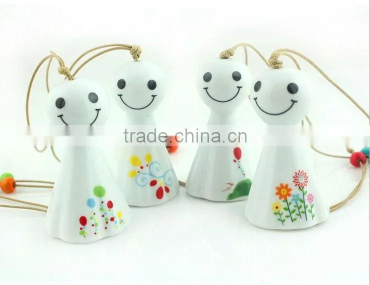 Japanese Porcelain Doll Wind Bell Handbag Decoration