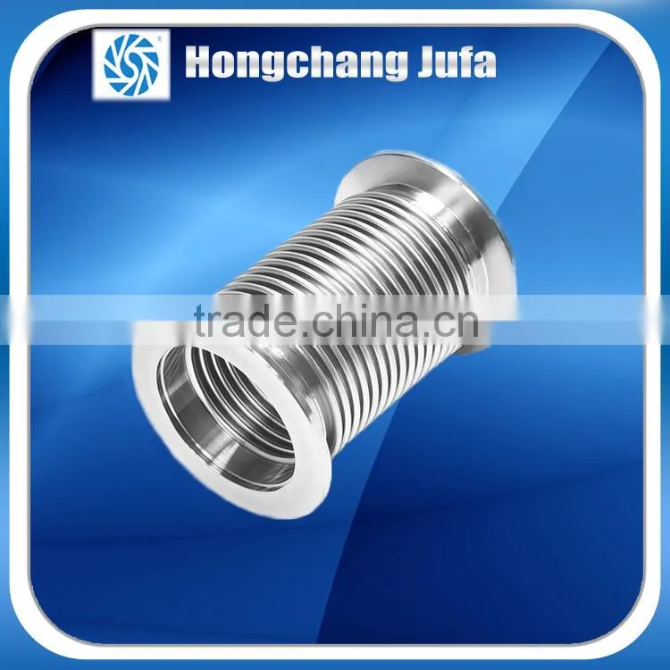 Axial internal compression flange end expandable braided sleeving