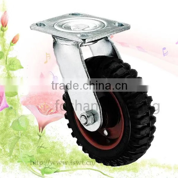 Double Bearing Heavy Duty Black Rubber Furniture Caster