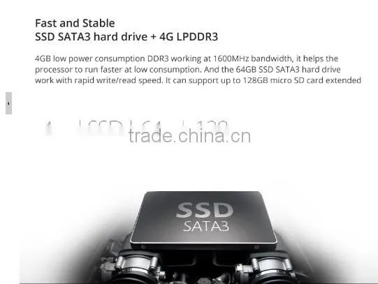 9.7" Onda V919 3G Core M Win 10 Android 5.0 Tablet PC Intel Core M 5Y10 SSD 64GB RAM 4GB WCDMA 3G IPS Screen