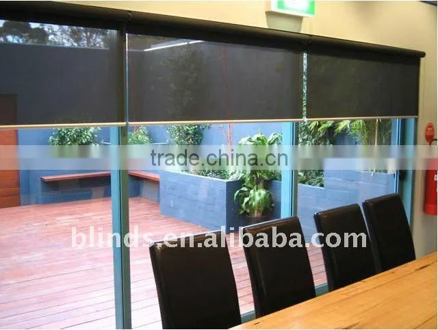 Black Window Internal Manual Roller Blinds