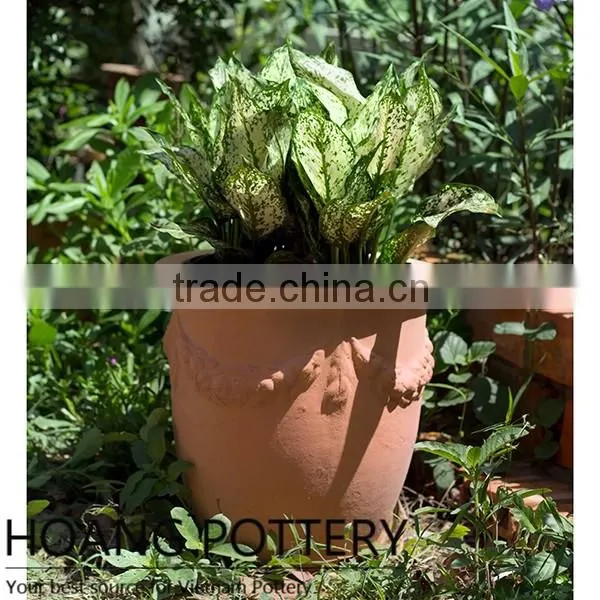 Antique Style Terracotta Flower Planter Outdoor Decor - Vietnam Pottery