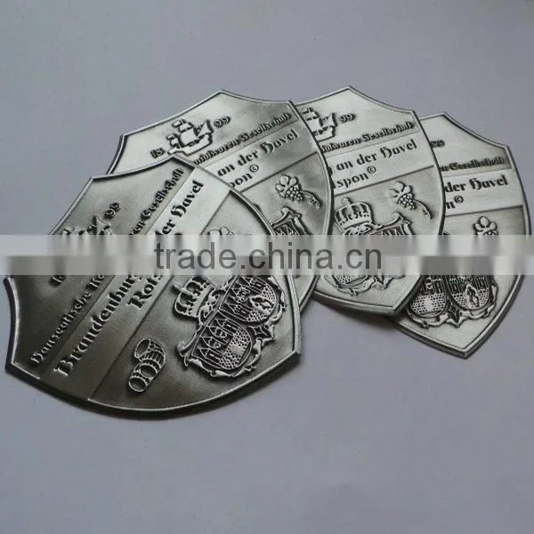 3M adhesive aluminum silver embossed metal sticker label badge