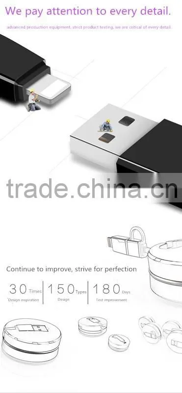 2 in 1 retractable cable USB cable smart size fashionable style