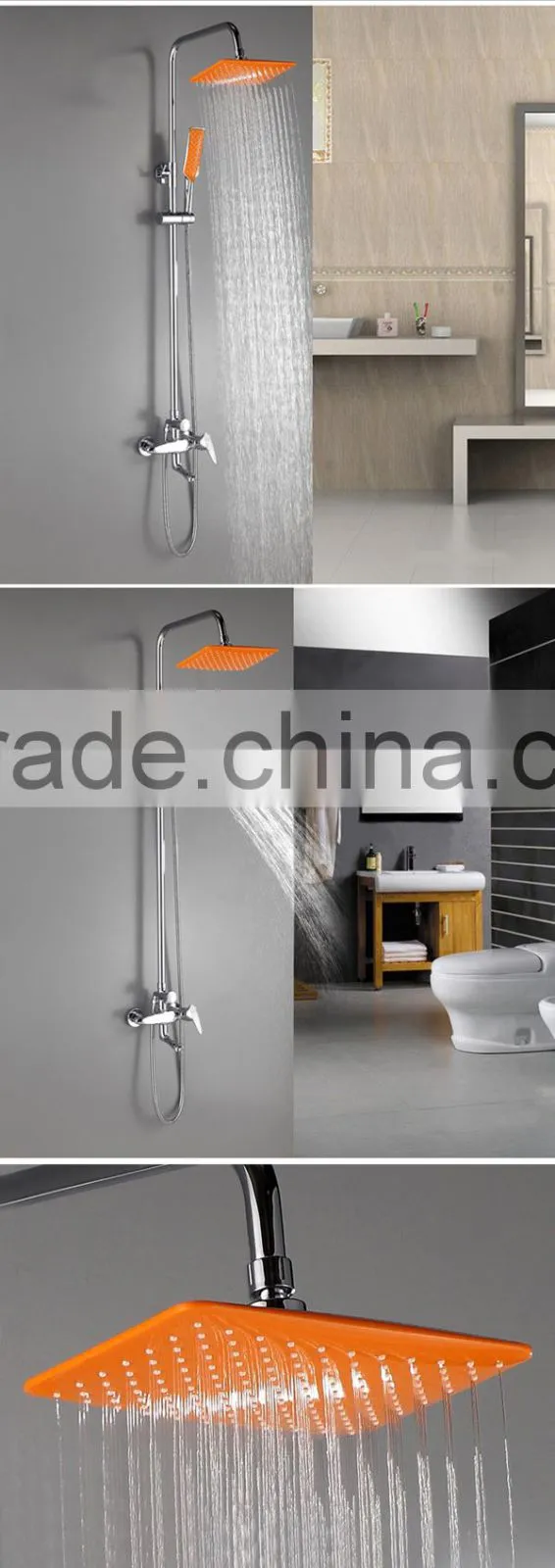 square faucet shower set, concealed installation shower set, chrome plating shower set