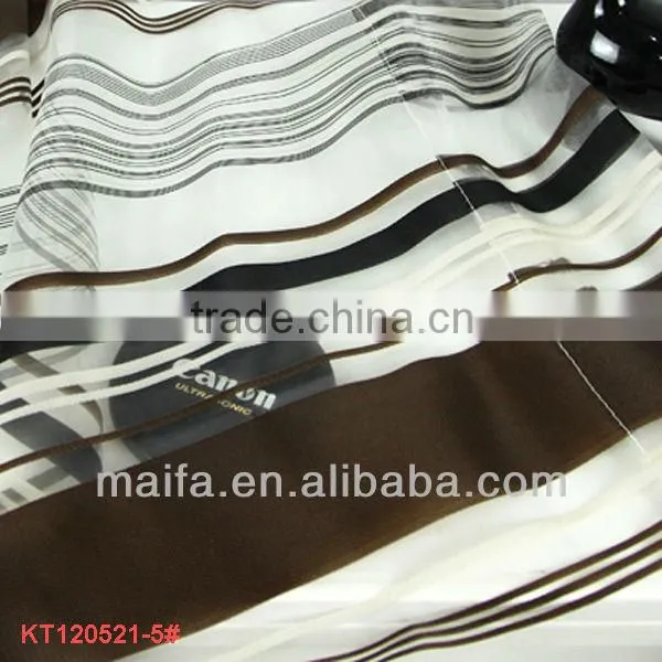 100% Polyester Blue and White Stripe Voile Finished Curtain Fabric Design hobeto etxebizitza gortinak