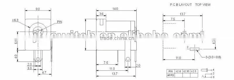 dc power jack 2.5mm DC-470-B