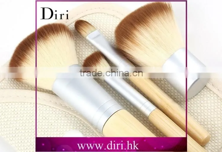 Bamboo handle brush sets 5pcs small travel brush kit bamboo eco friendly makeup brush