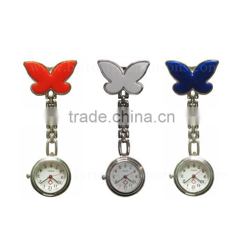 Cute Butterfly Clip Brooch Chain Brooch Digital Pocket Nurse Watch