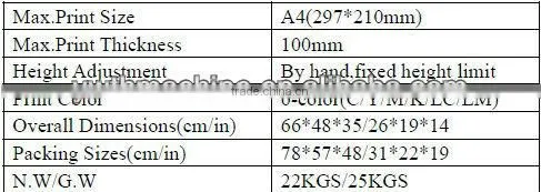 A4 Multifunctional DIY Solvent Flatbed Digital Printer