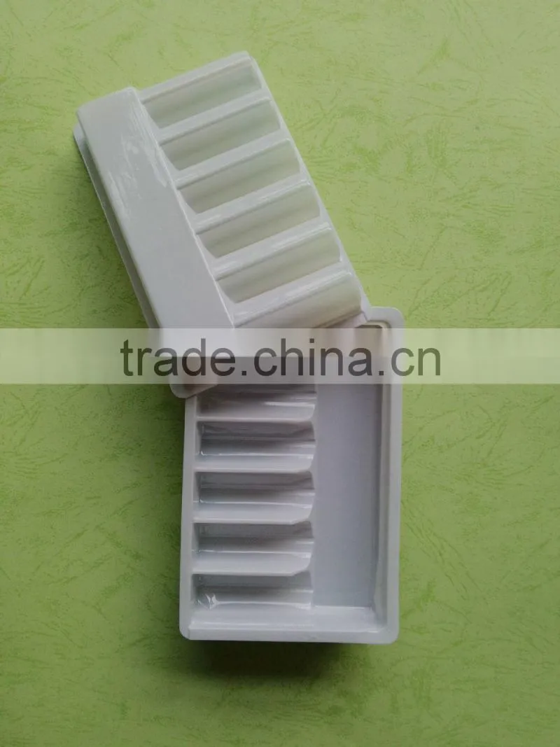 disposable plastic medical bottles display inner tray, 6 bottles
