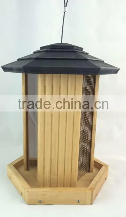 FSC Gazebo Seed Feeder/wooden bird feeder in factory