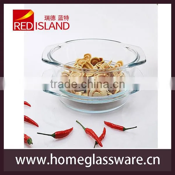 3.5L transparent tempered glass bowl set ,glass crystal pot