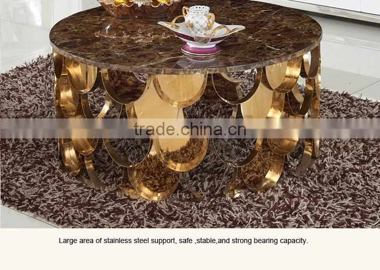 Hot Sale Gold Round Vintage Coffee Table C396