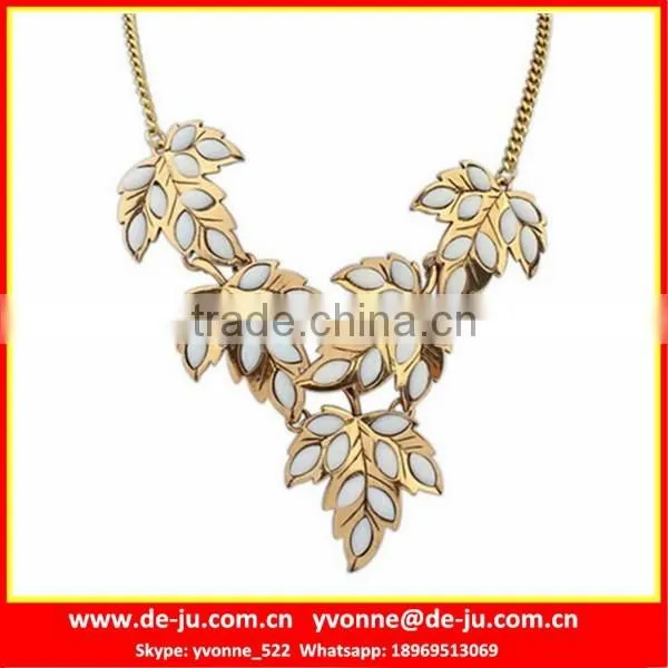 Shinny Leaves Handmade Statement Necklace