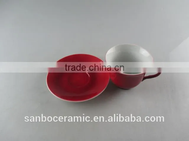 Hot sale Colorful porcelain coffee cup set, High Quanlity Ceramic Glaze Cup and Saucer with Gift Box