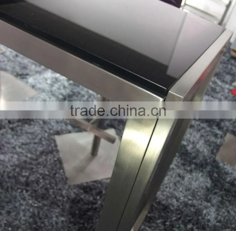 high quality brushed stainless steel bar table with tempered top or wood top LQ- BT102S