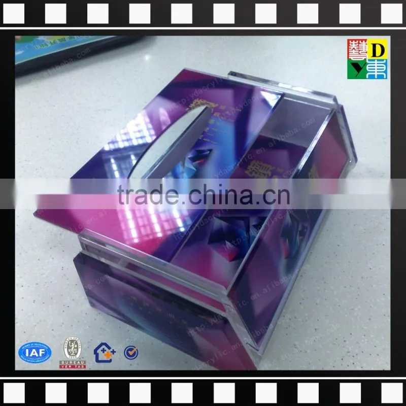 Elegant color acrylic box/custom design acrylic tissue box/modern nice acrylic napkin holder from china manufacturer