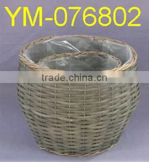 Football Shape Willow Flowerpot Planter