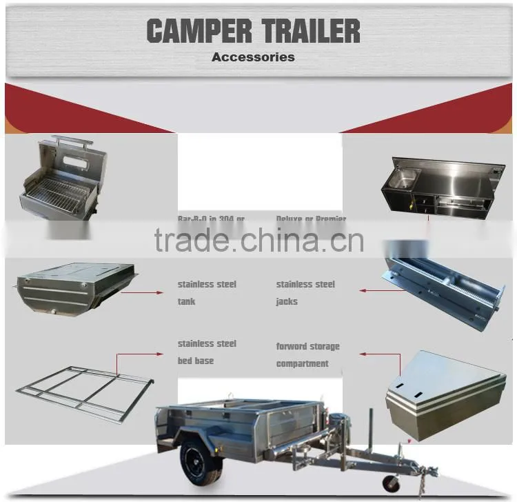 steel onroad camping trailer with tent