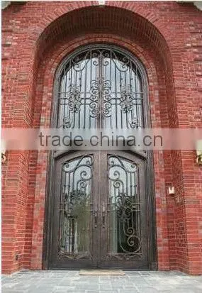 Bisini luxury design galvanize wrought iron entry door (BG90082)