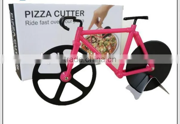 New creative bike pizza cutter kitchen leisure time pizza cutter stainless steel useful multifunction
