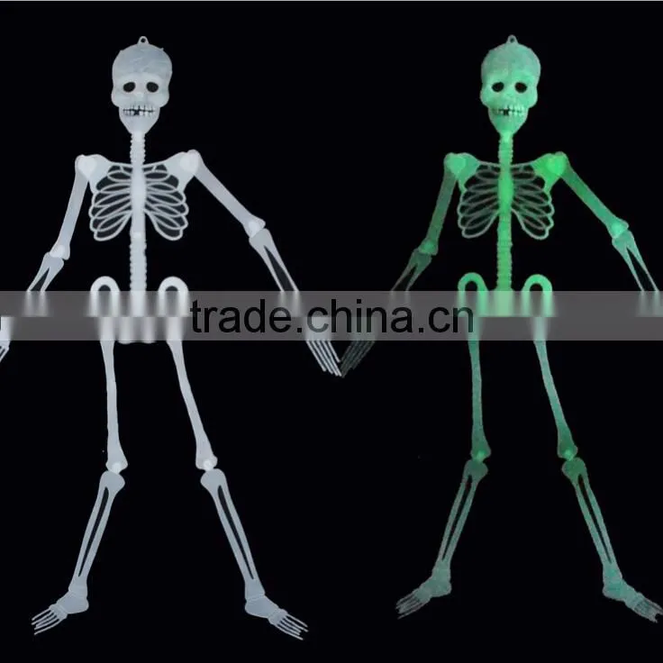 Halloween decorative glow plastic human skeleton