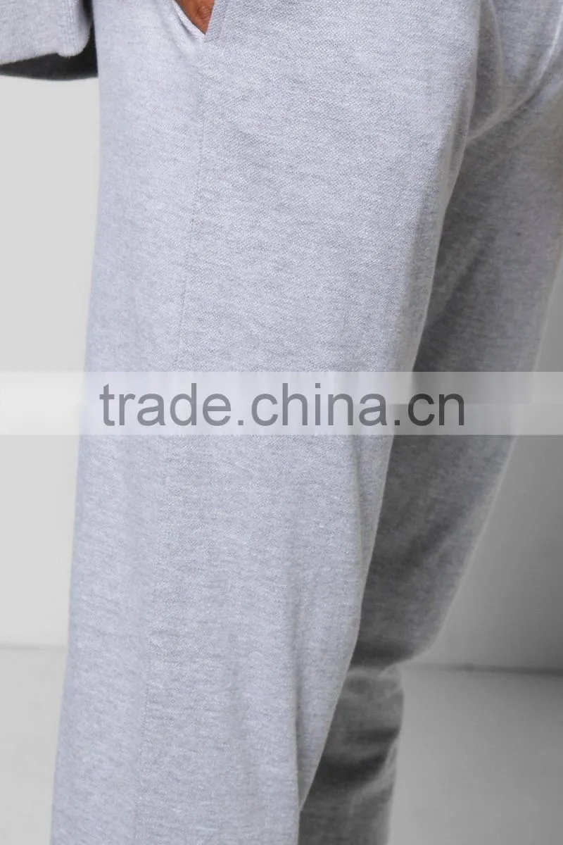 gray plain cotton pique joggers men sport trousers custom design