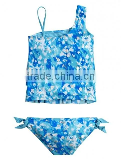 Girls nylon/spandex floral AOP swimsuit