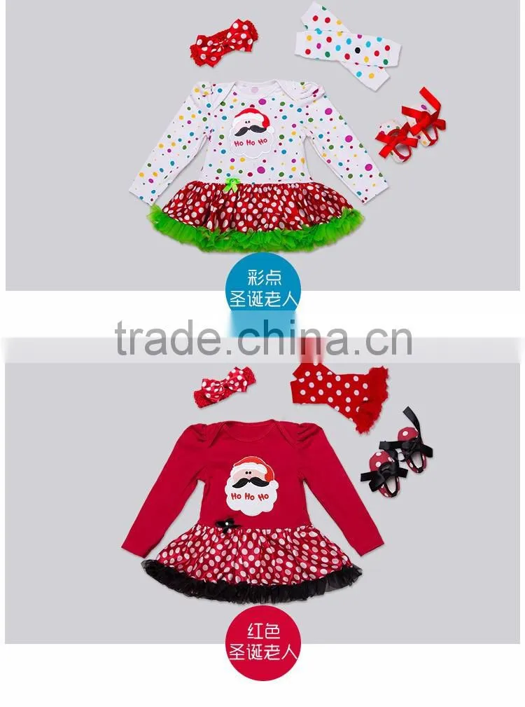 2017 Hot selling 4pcs sets rompers baby bubble skirt romper with headhand boutique kids clothes jumpsuit