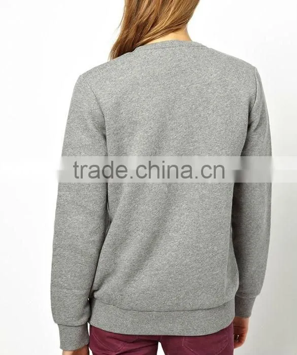 T/C80/20 fleece ladies round neck sweater