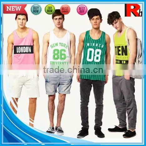 Alibaba china cheap sports bodybuilding screen printed wholesale tanktop gym men