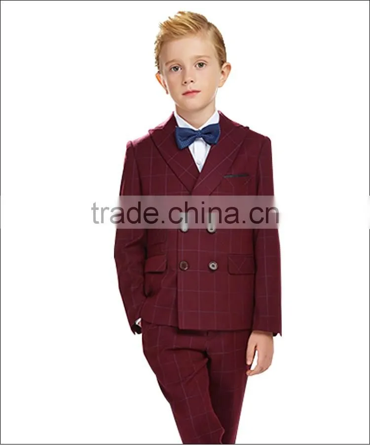 ELPA plaid kids fashion clothes fancy 3 pieces woolen kids boy suit