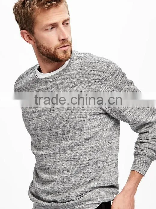 Comfortable Sweater Textured Crew-Neck Sweater For Men