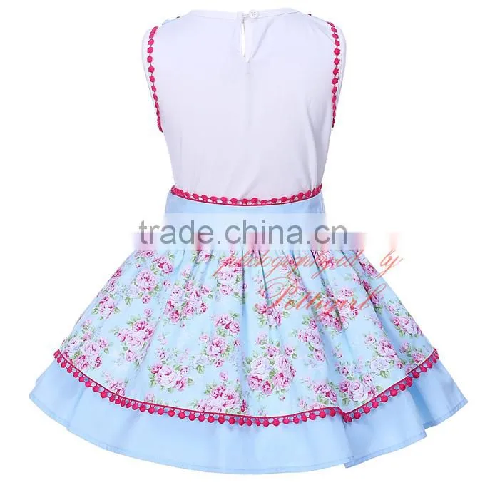 sky blue flower girl dress child clothes