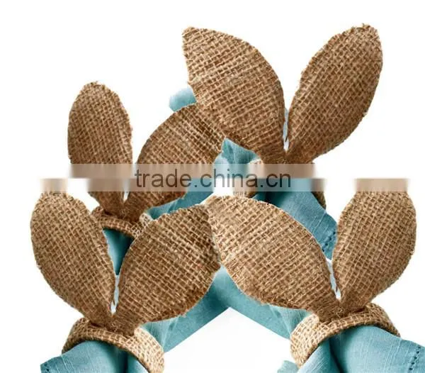 New 6 Rustic Burlap Bows Wedding Fall Christmas Napkin Favor Tags/Napkin Rings