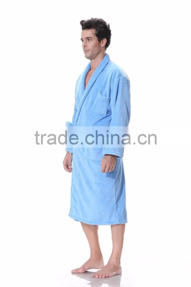 coral fleece sauna bathrobe super soft sleepwear bath robe