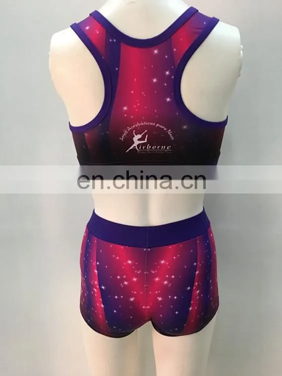 2017 Hot sale girls dance crop top clothes