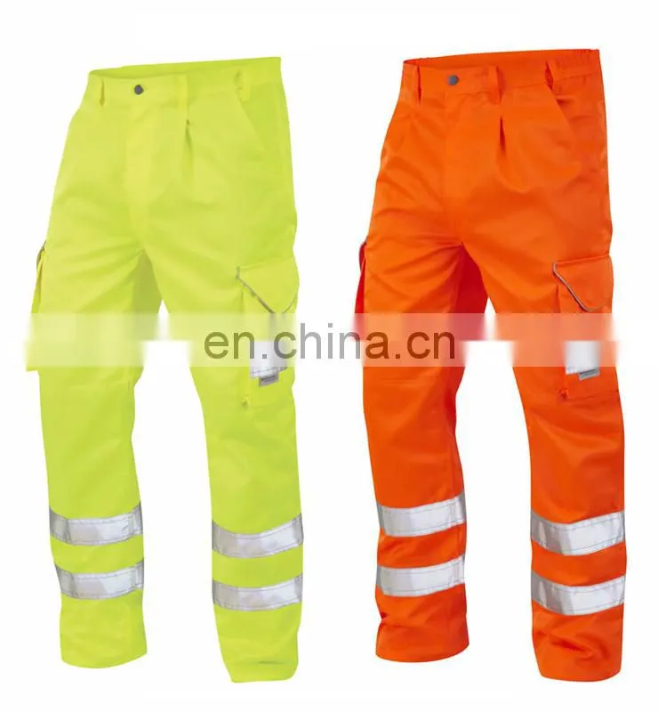 Mens Polyester/Cotton Oil resistant reflective tape Used workwear work pants
