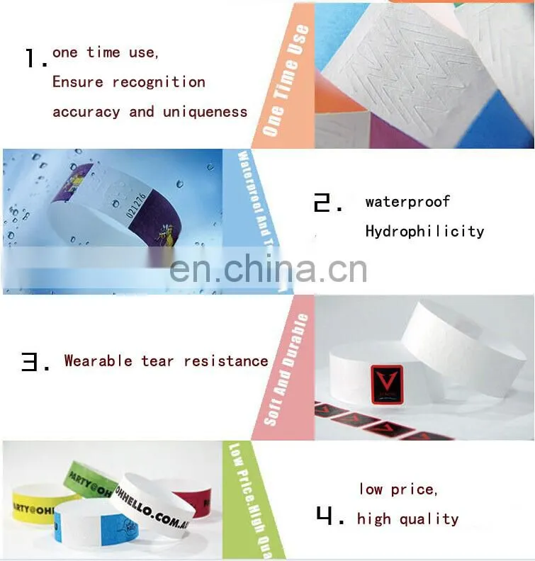 Waterproof Tyvek Wristbands