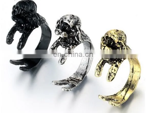 10 Styles Dog Ring Vintage Animal Puppy Wrap Ring Open Adjustable Resizeable