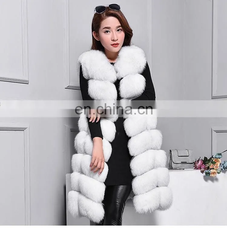 China Supplier Winter Fashion Women Fox Vest Genuine Natural Italian Fur Vest